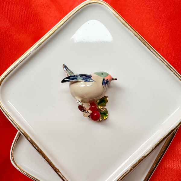 Cappuccino Bird Broş Broş Yaka İğnesi Miamano